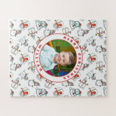 メリークリスマスキッズ名フォト雪だるま56ピース ジグソーパズル (横)