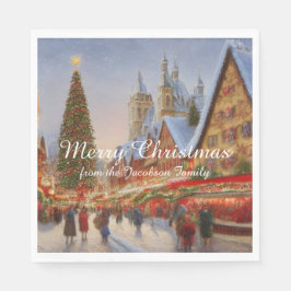 メリークリスマスキッチュ懐かしいドイツ市場 スタンダードランチョンナプキン