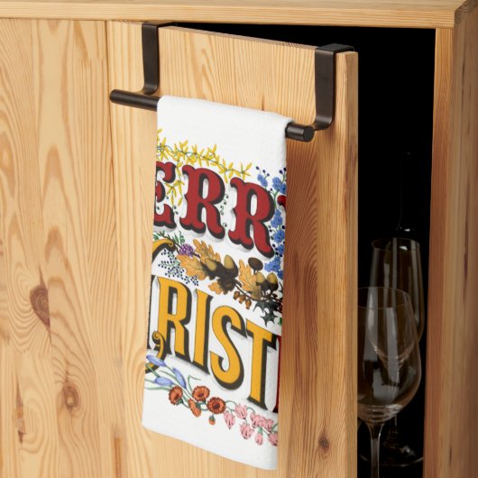 メリークリスマスキッチンタオル キッチンタオル (三つ折り)