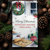 メリークリスマスキッチンベーキングシーンパーソナライズされた キッチンタオル