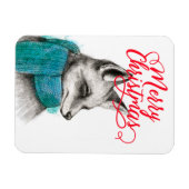 メリークリスマスキツネスケッチ マグネット (横)