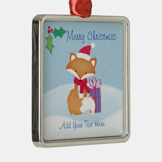 メリークリスマスキツネセラミックオーナメント メタルオーナメント (右)