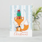 メリークリスマスキツネプレゼントウッドランド漫画おもしろい シーズンカード (スタンド正面)