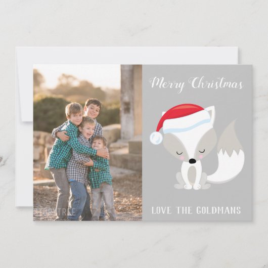 メリークリスマスキツネ写真 シーズンカード (正面)