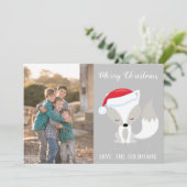 メリークリスマスキツネ写真 シーズンカード (スタンド正面)