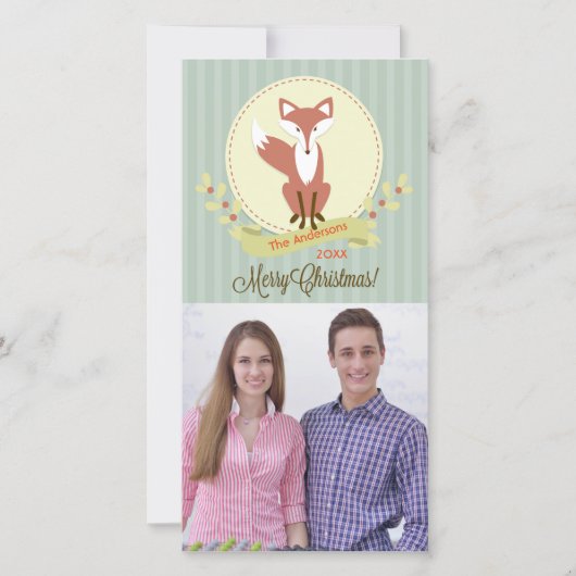 メリークリスマスキツネ – クリスマスフォトカード シーズンカード (正面)