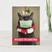 メリークリスマスキャットがミスタントウの下に顔マスク シーズンカード (正面)