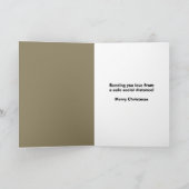 メリークリスマスキャットがミスタントウの下に顔マスク シーズンカード (内部)