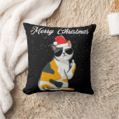 メリークリスマスキャット中指の失礼クリスマス醜いC クッション (ブランケット)