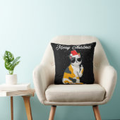メリークリスマスキャット中指の失礼クリスマス醜いC クッション (椅子)