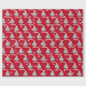 メリークリスマスキャンディと雪の結晶 ラッピングペーパー (フラット)