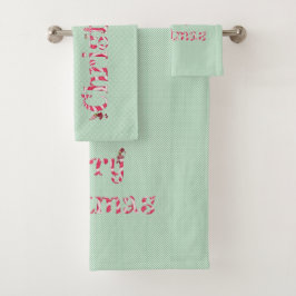 メリークリスマスキャンディスワールウィンター格言水玉模様 バスタオルセット