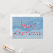 メリークリスマスキャンディーケーンウィンター格言カスタム カード (正面/裏面インサイチュ)