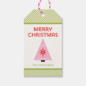 メリークリスマスキャンディーケーンストライプカスタム ギフトタグ (正面)