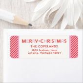 メリークリスマスキャンディーケーンストライプカスタム ラベル (インサイチュ)