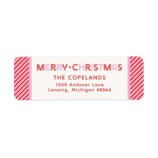 メリークリスマスキャンディーケーンストライプカスタム ラベル (正面)