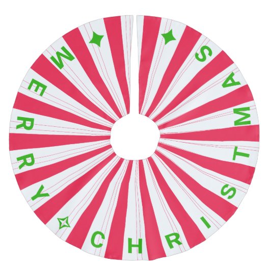 メリークリスマスキャンディーケーンストライプ ブラッシュドポリエステルツリースカート (正面)