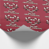 メリークリスマスキャンディーケーンハートラッピング紙 ラッピングペーパー (角)