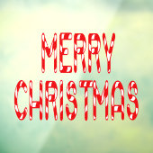 メリークリスマスキャンディーケーンホーム&ストアフロントビニール ウィンドウサイン (シート3)