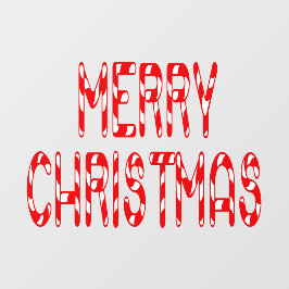 メリークリスマスキャンディーケーンホーム&ストアフロントビニール ウィンドウサイン