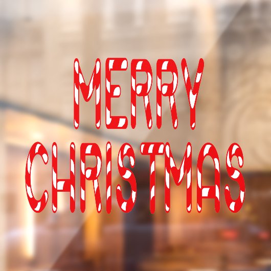 メリークリスマスキャンディーケーンホーム&ストアフロントビニール ウィンドウサイン (シート2)