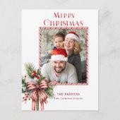 メリークリスマスキャンディーケーンボウ写真 シーズンポストカード (正面)