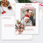 メリークリスマスキャンディーケーンボウ写真 シーズンポストカード