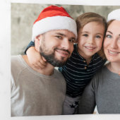 メリークリスマスキャンディーケーンボウ写真 三つ折りカード (内部最初)