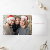 メリークリスマスキャンディーケーンボウ写真 三つ折りカード (内部)