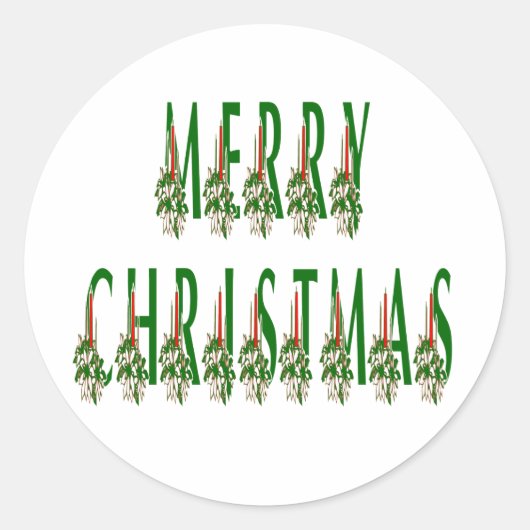 メリークリスマスキャンドルフォント ラウンドシール (正面)