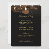 メリークリスマスキャンドルライトブラック金ゴールド文字 招待状 (裏面)