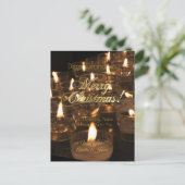 メリークリスマスキャンドルロマンチックな燭光 ポストカード (スタンド正面)