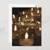 メリークリスマスキャンドルロマンチックな燭光 ポストカード (正面/裏面)