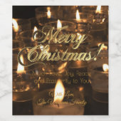 メリークリスマスキャンドル燃えるロウソク ワインラベル (シングルラベル)