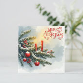 メリークリスマスキャンドル、ベリーとオーナメント シーズンカード (スタンド正面)