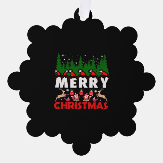 メリークリスマスキャンバスクリスクリスマスイエス オーナメントカード (正面)