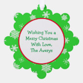 メリークリスマスキャンピングプリンレトロRVカンパー オーナメントカード (裏面)