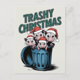 メリークリスマスキュートおもしろいルーン ポストカード