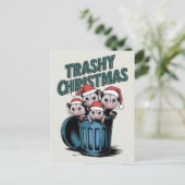 メリークリスマスキュートおもしろいルーン ポストカード (スタンド正面)