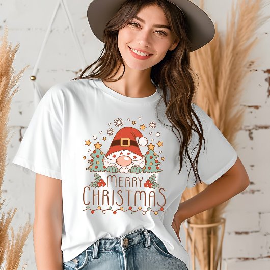 メリークリスマスキュートお洒落フェスティバルサンタ トライブレンドTシャツ