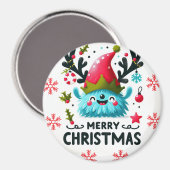 メリークリスマスキュートふわふわおっちょこちょいのの怪物 マグネット (正面/裏面)