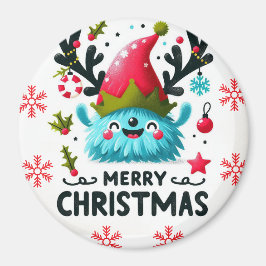 メリークリスマスキュートふわふわおっちょこちょいのの怪物 マグネット