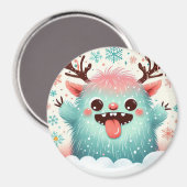 メリークリスマスキュートふわふわおっちょこちょいのの怪物 マグネット (正面/裏面)