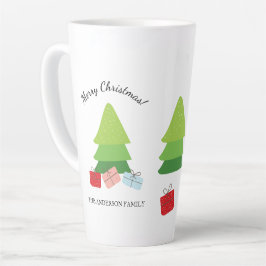 メリークリスマスキュートカラフルイラストレーション カフェラテマグ