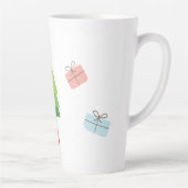 メリークリスマスキュートカラフルイラストレーション カフェラテマグ (右)