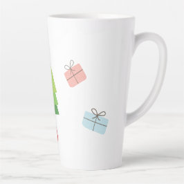 メリークリスマスキュートカラフルイラストレーション カフェラテマグ