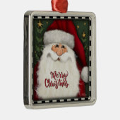 メリークリスマスキュートサンタインスピリシエントホリデー メタルオーナメント (右)
