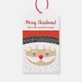 メリークリスマスキュートサンタファミリーネームパーティー ギフトタグ (裏面)
