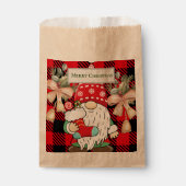 メリークリスマスキュートサンタレッド伝統的タータンチェック フェイバーバッグ (正面)