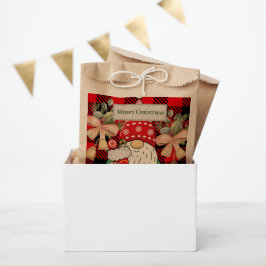 メリークリスマスキュートサンタレッド伝統的タータンチェック フェイバーバッグ